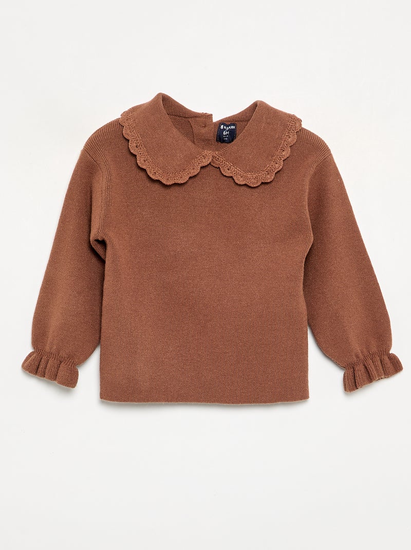 2-delige set met sweatshirt en legging van compact breisel Bruin - Kiabi