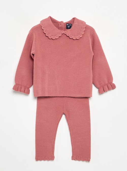2-delige set met sweatshirt en legging van compact breisel - Kiabi