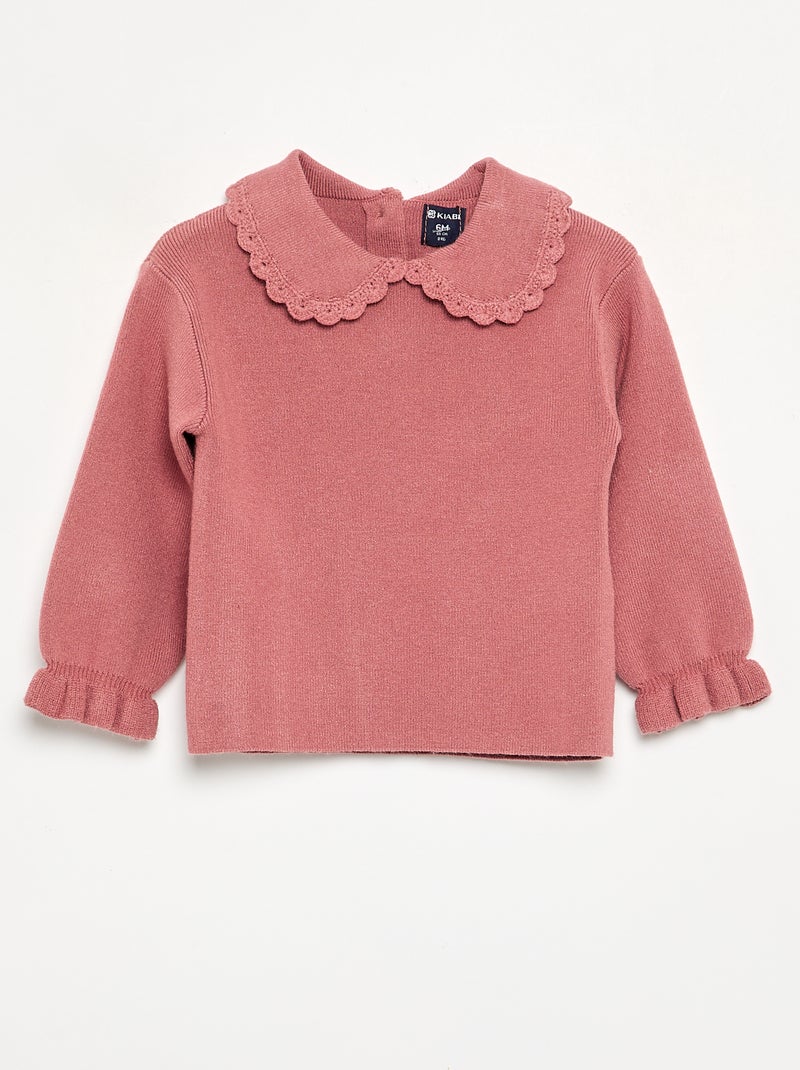 2-delige set met sweatshirt en legging van compact breisel Rose - Kiabi
