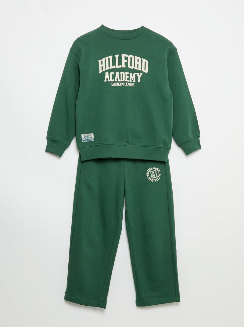 2-delige set met sweatshirt en sporttraining Groen - Kiabi