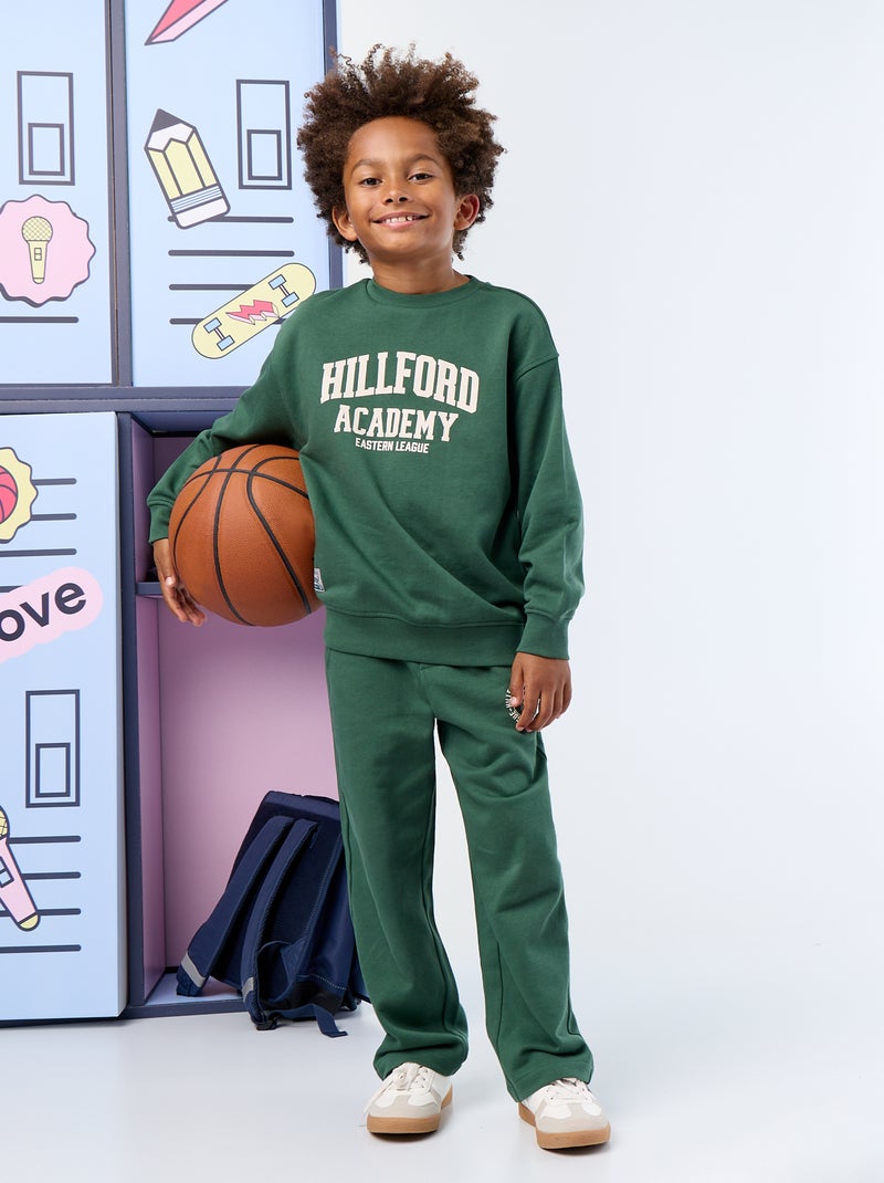 2-delige set met sweatshirt en sporttraining Groen - Kiabi