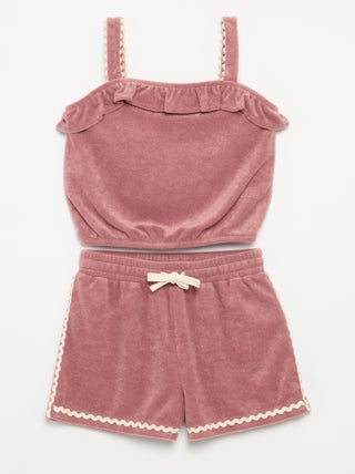 2-delige set met tanktop en short van badstof