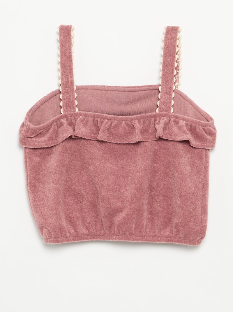 2-delige set met tanktop en short van badstof Rose - Kiabi