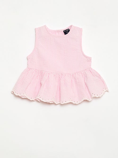 2-delige set met Vichyblouse en -broek - Kiabi