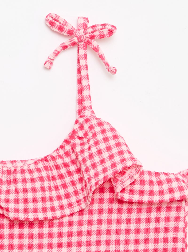 2-delige set met Vichyruit short en top Rose - Kiabi