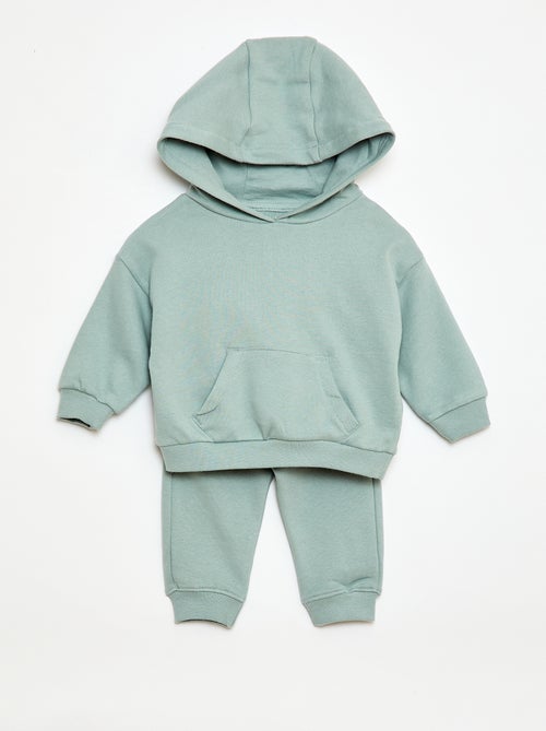 2-delige set monochrome sweater met kap + sporttraining - Kiabi