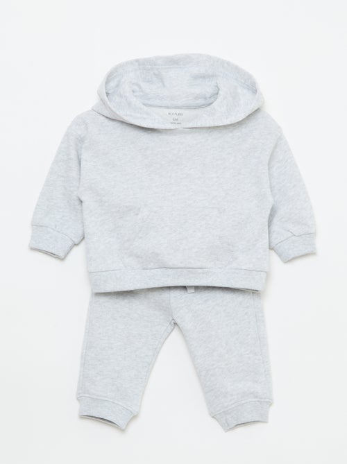 2-delige set monochrome sweater met kap + sporttraining - Kiabi