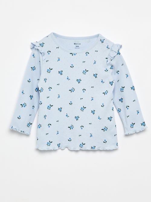 2-delige set: Pointelle-T-shirt en broek - Kiabi