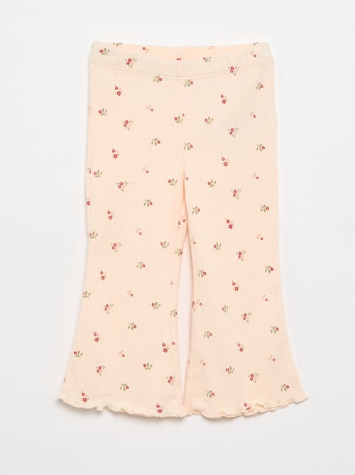 2-delige set: Pointelle-T-shirt en broek - Kiabi