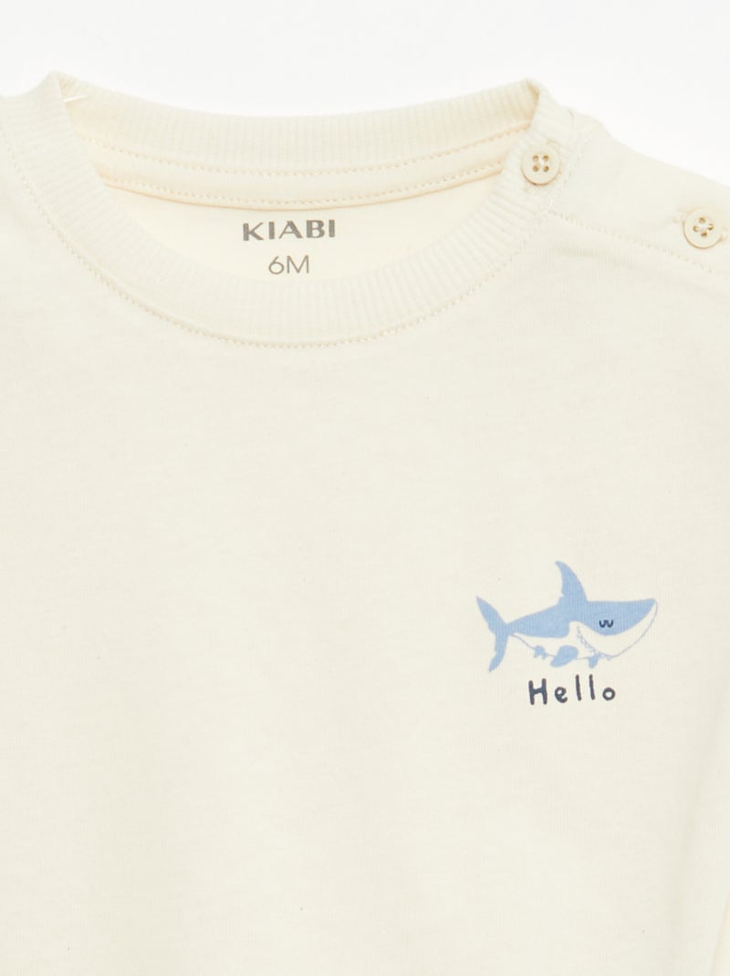 2-delige set short + T-shirt Beige - Kiabi