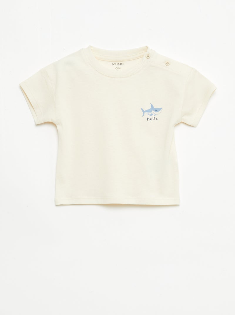 2-delige set short + T-shirt Beige - Kiabi