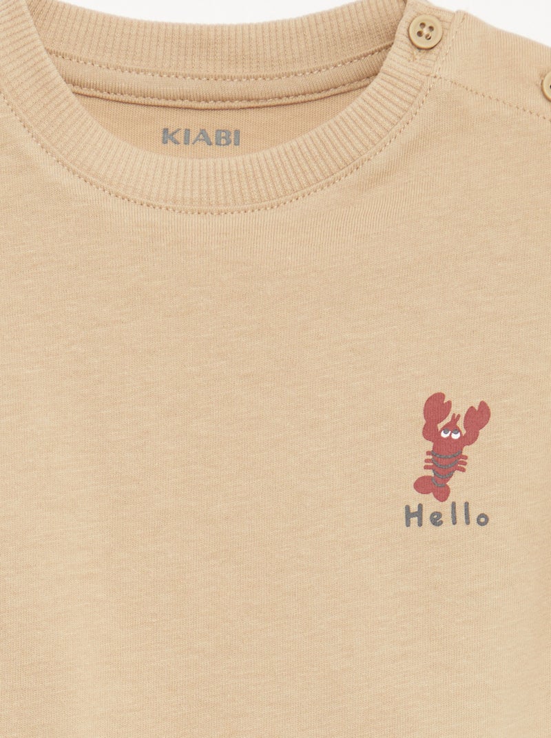 2-delige set short + T-shirt Biege - Kiabi