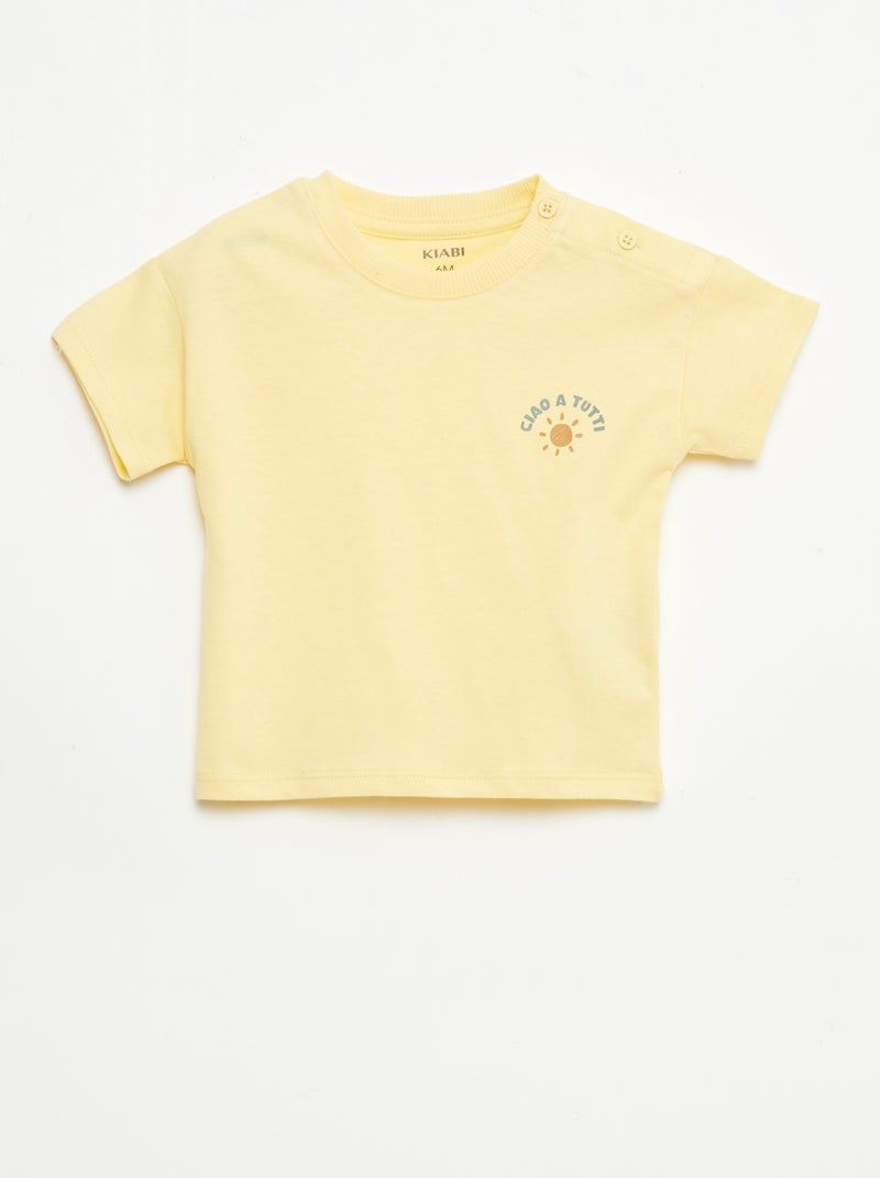2-delige set short + T-shirt Geel - Kiabi