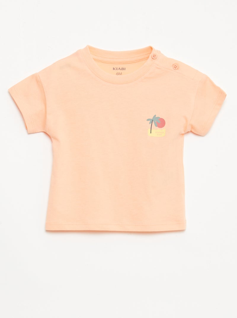 2-delige set short + T-shirt Oranje - Kiabi