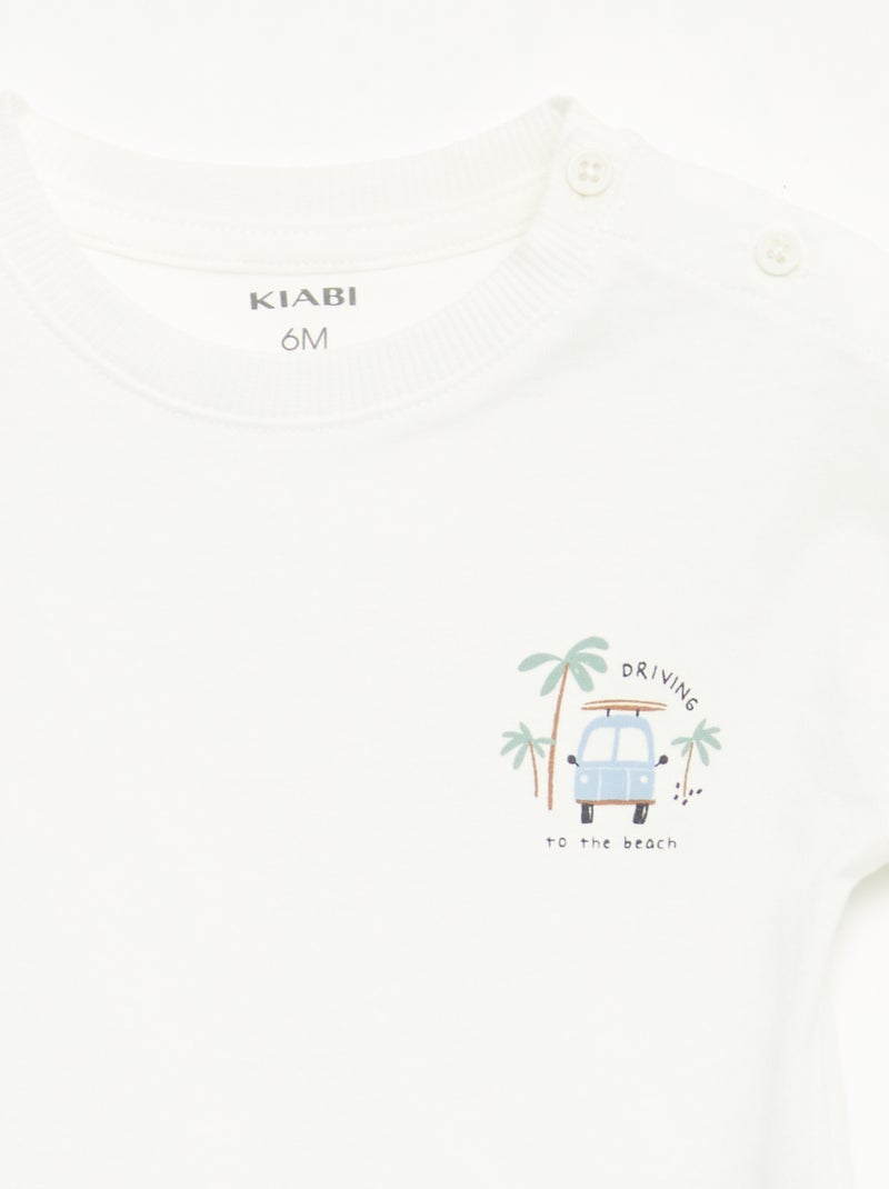 2-delige set short + T-shirt Wit - Kiabi