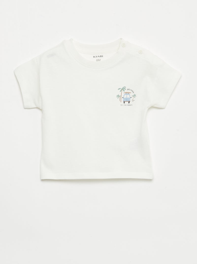 2-delige set short + T-shirt Wit - Kiabi