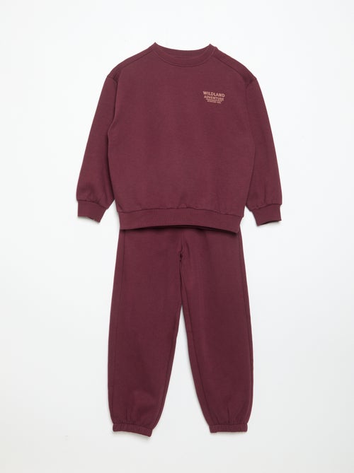 2-delige set: sweatshirt van sweatstof en broek - Kiabi