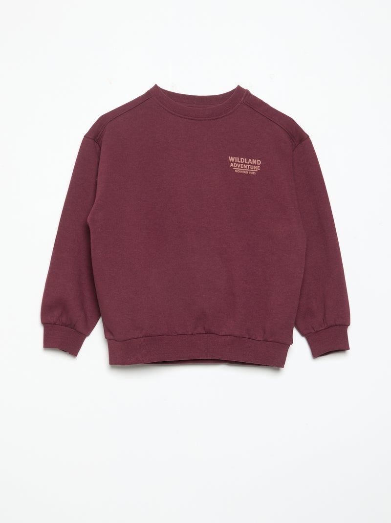 2-delige set: sweatshirt van sweatstof en broek Rood - Kiabi