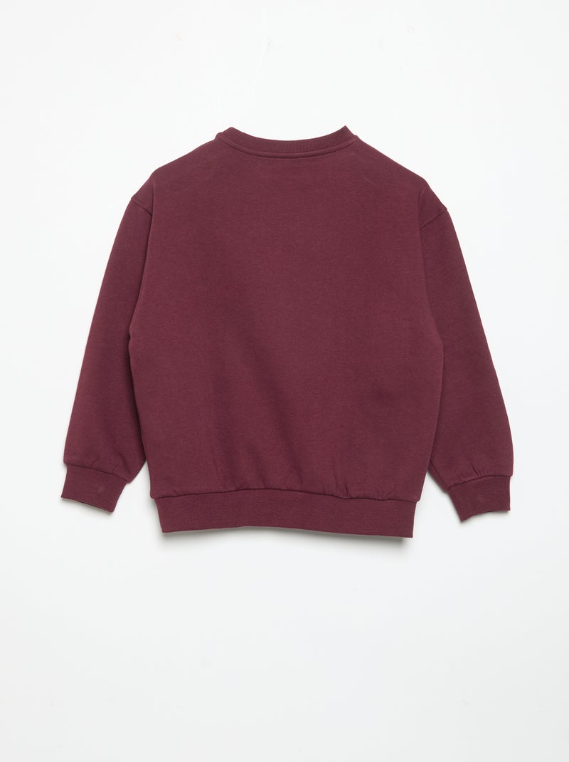 2-delige set: sweatshirt van sweatstof en broek Rood - Kiabi