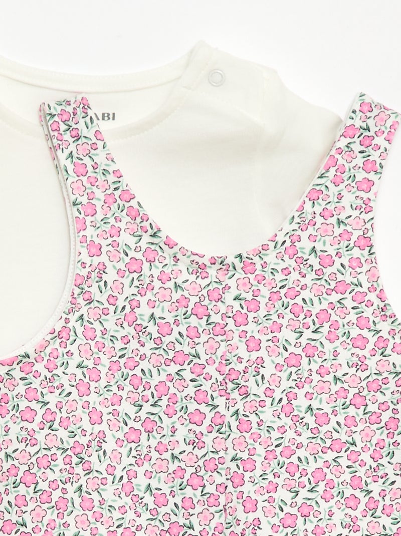 2-delige set T-shirt + combishort Rose - Kiabi