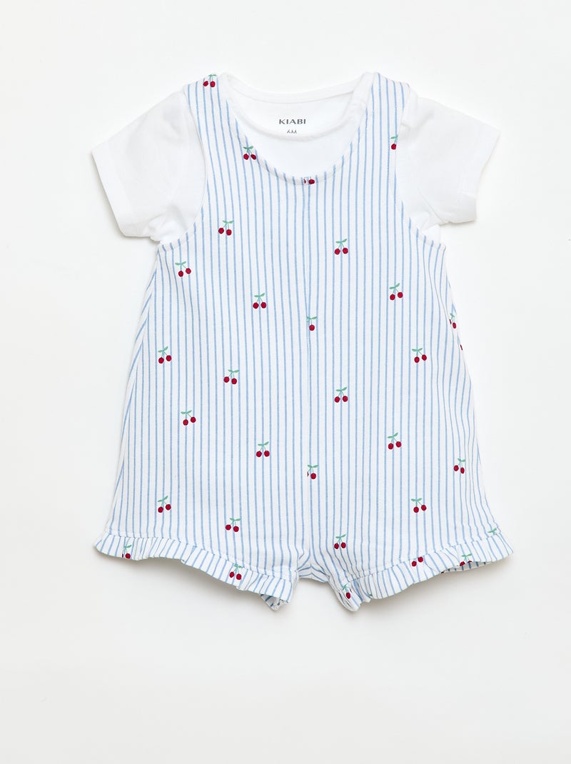 2-delige set T-shirt + combishort Wit - Kiabi