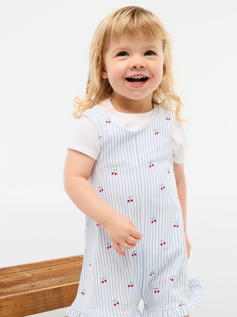 2-delige set T-shirt + combishort Wit - Kiabi