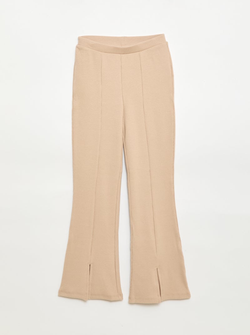 2-delige set: T-shirt en broek met flared pijpen Beige - Kiabi