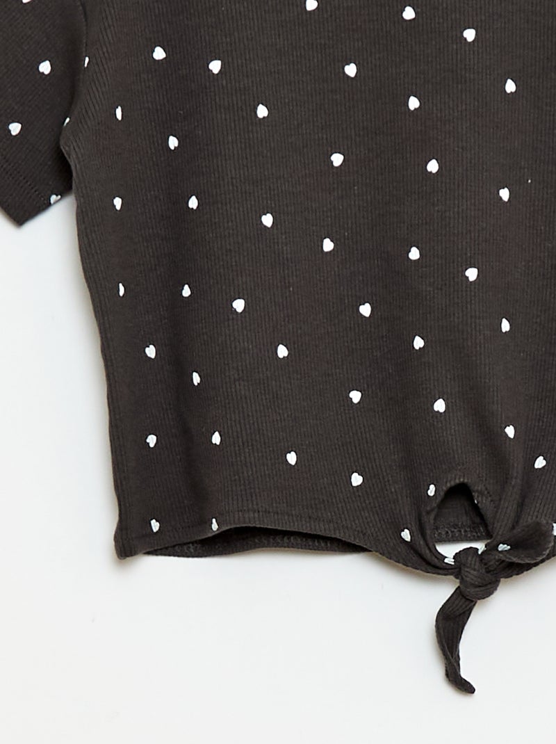 2-delige set: T-shirt en broek met flared pijpen Zwart - Kiabi