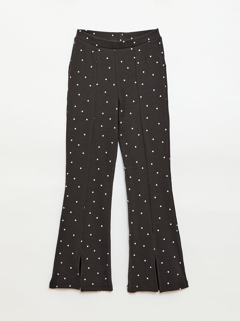 2-delige set: T-shirt en broek met flared pijpen Zwart - Kiabi