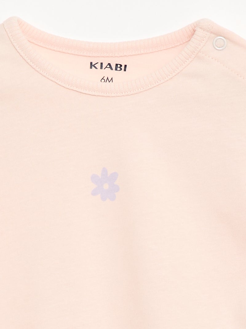 2-delige set T-shirt + legging Paars - Kiabi