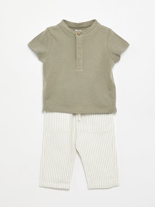 2-delige set: T-shirt met maokraag en broek - Kiabi