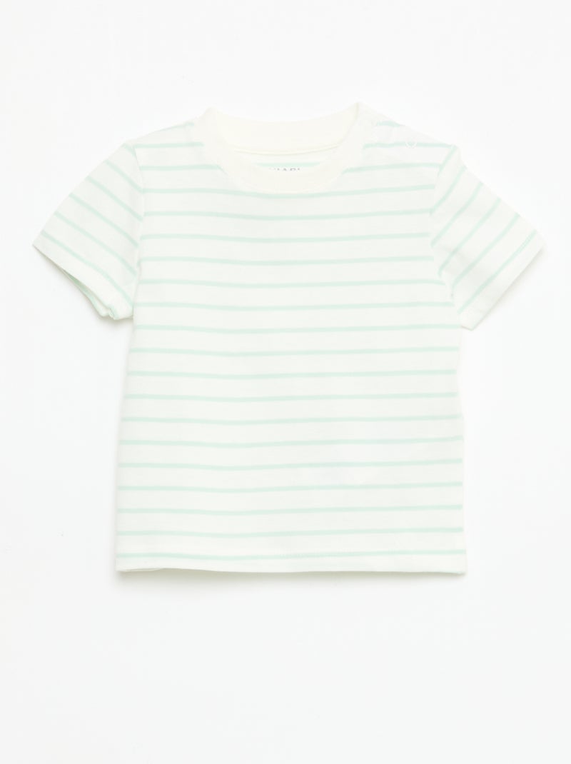 2-delige set T-shirt + tuinbroekshort Blauw - Kiabi