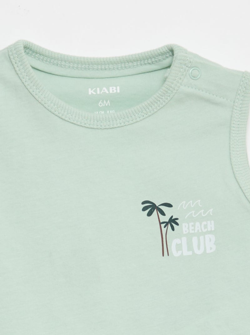 2-delige set: top + short Blauw - Kiabi