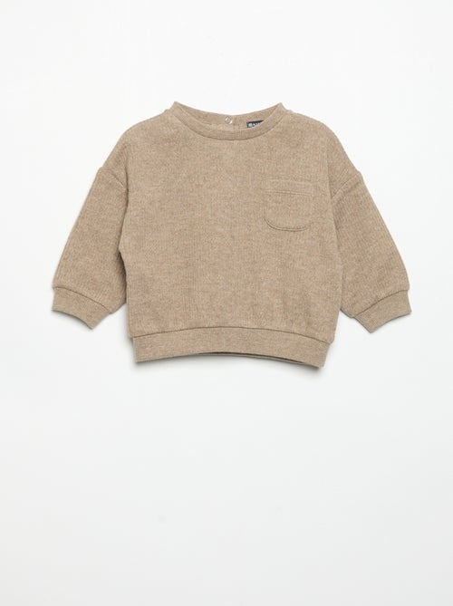 2-delige set van geribde stof - Sweater + broek - Kiabi