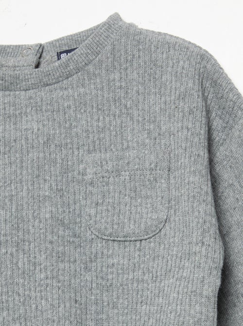 2-delige set van geribde stof - Sweater + broek - Kiabi