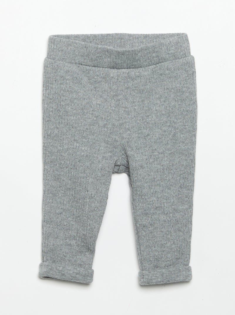 2-delige set van geribde stof - Sweater + broek Grijs - Kiabi