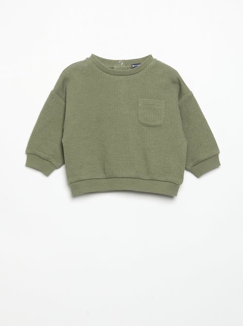 2-delige set van geribde stof - Sweater + broek - Kiabi