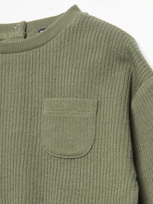 2-delige set van geribde stof - Sweater + broek - Kiabi