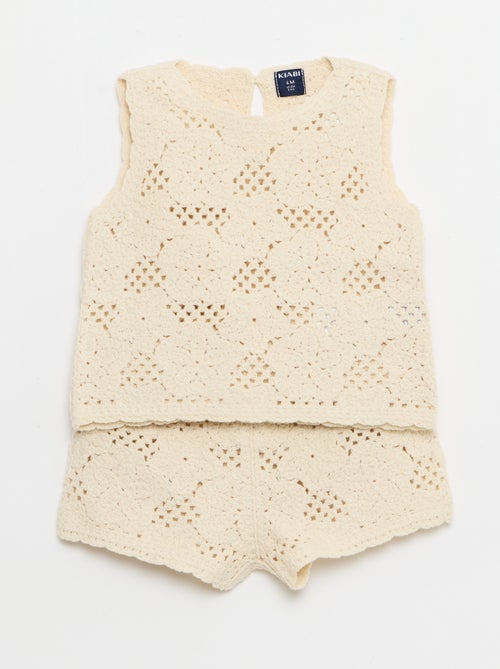 2-delige set van haakbreisel - top + short - Kiabi