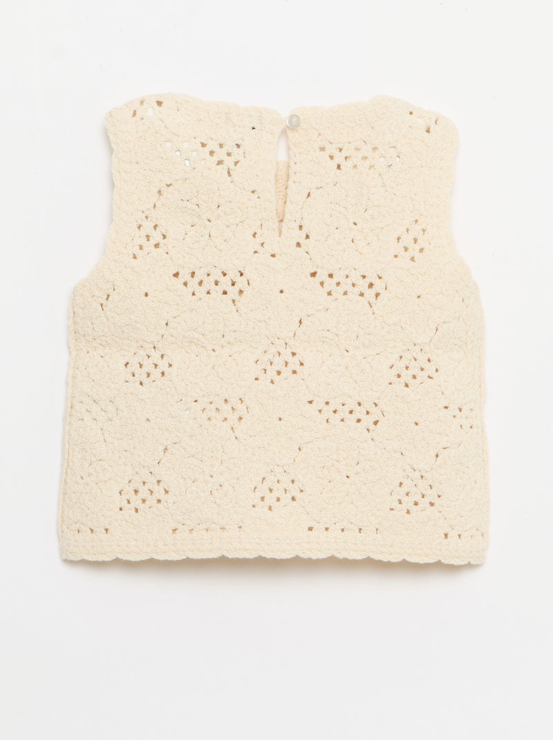 2-delige set van haakbreisel - top + short Wit - Kiabi