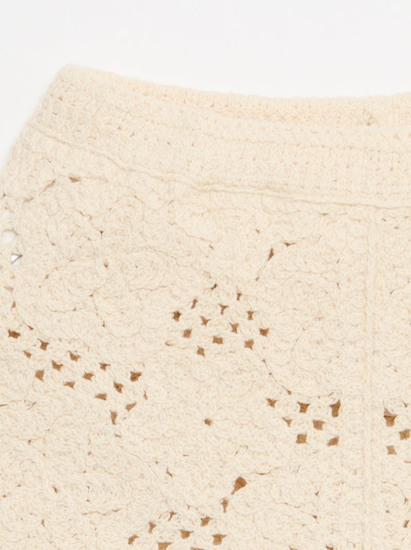2-delige set van haakbreisel - top + short Wit - Kiabi