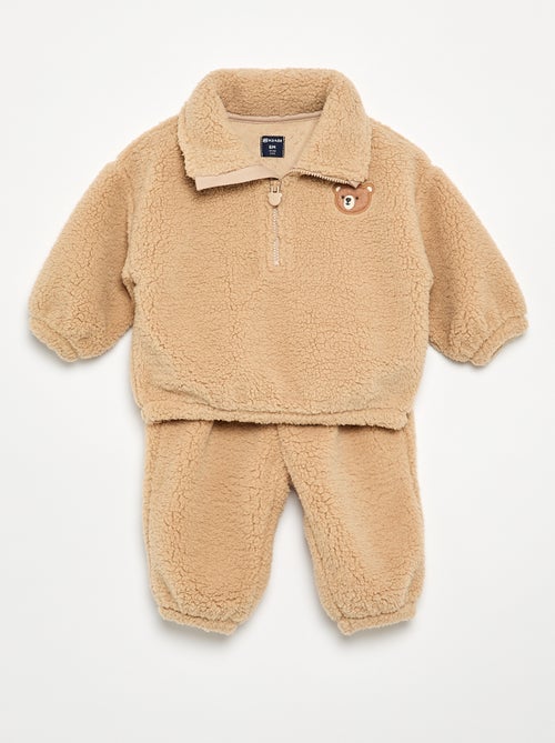 2-delige set van teddyfleece - Sweater + broek - Kiabi