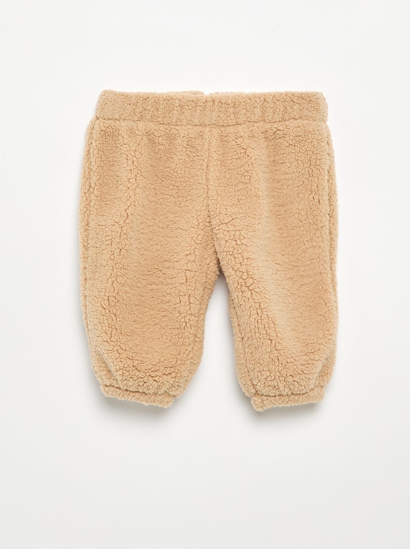 2-delige set van teddyfleece - Sweater + broek Biege - Kiabi
