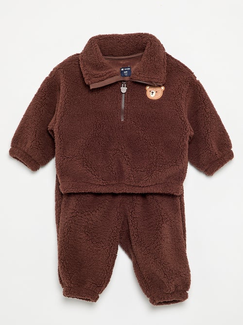 2-delige set van teddyfleece - Sweater + broek - Kiabi