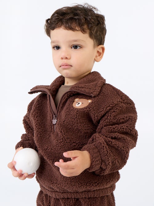 2-delige set van teddyfleece - Sweater + broek - Kiabi