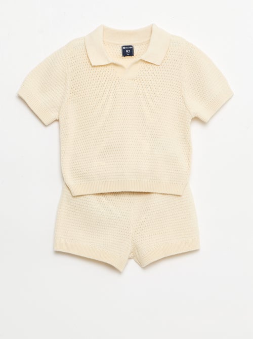 2-delige set van tricot - Poloshirt + short - Kiabi