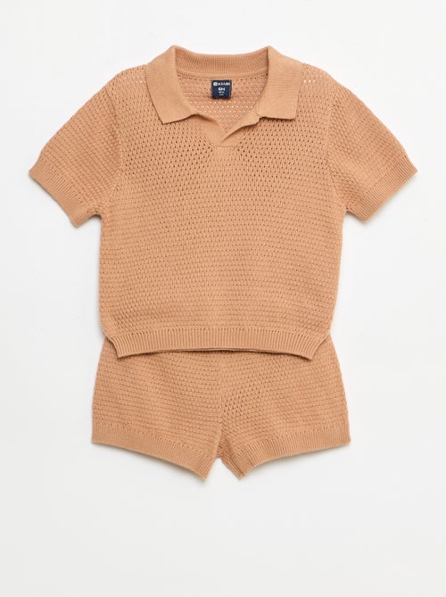 2-delige set van tricot - Poloshirt + short - Kiabi
