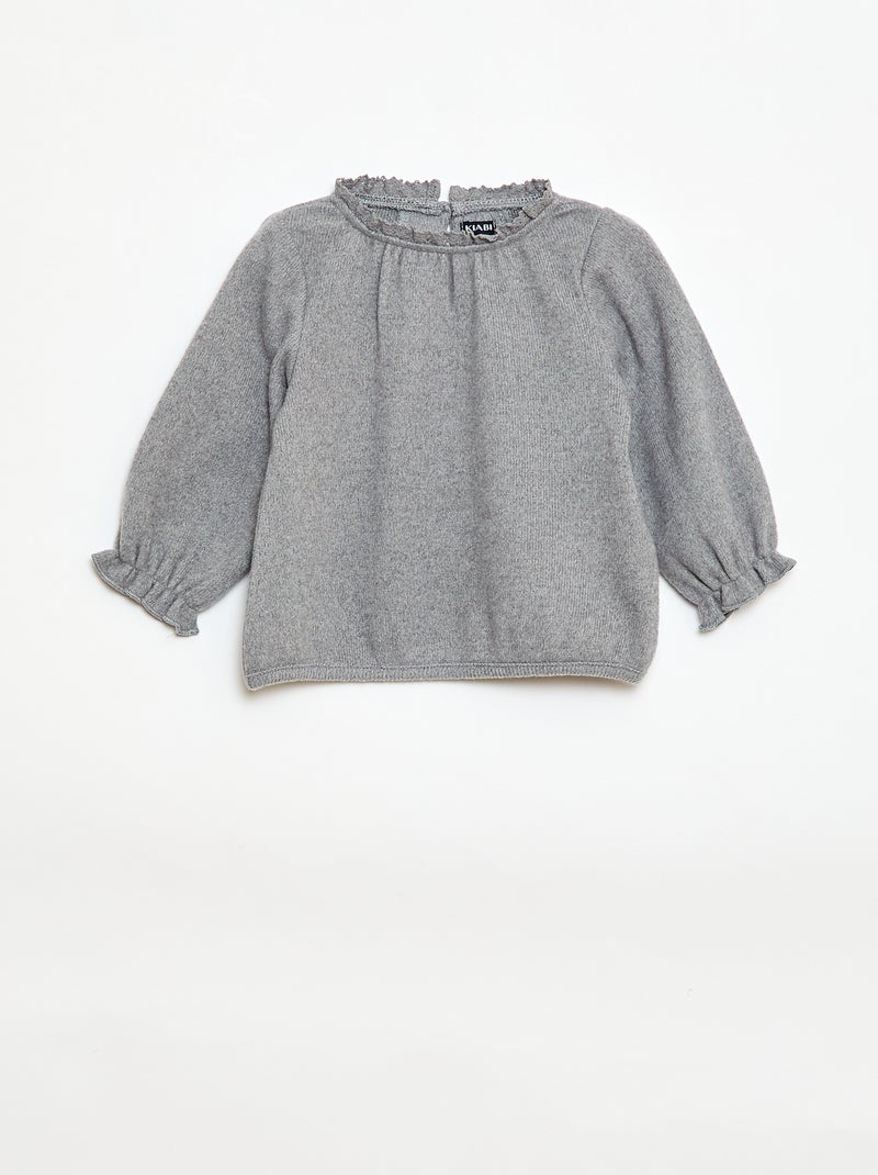 2-delige set van zachte teddy stof Grijs - Kiabi