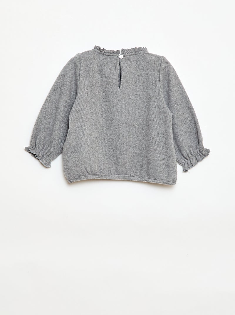 2-delige set van zachte teddy stof Grijs - Kiabi