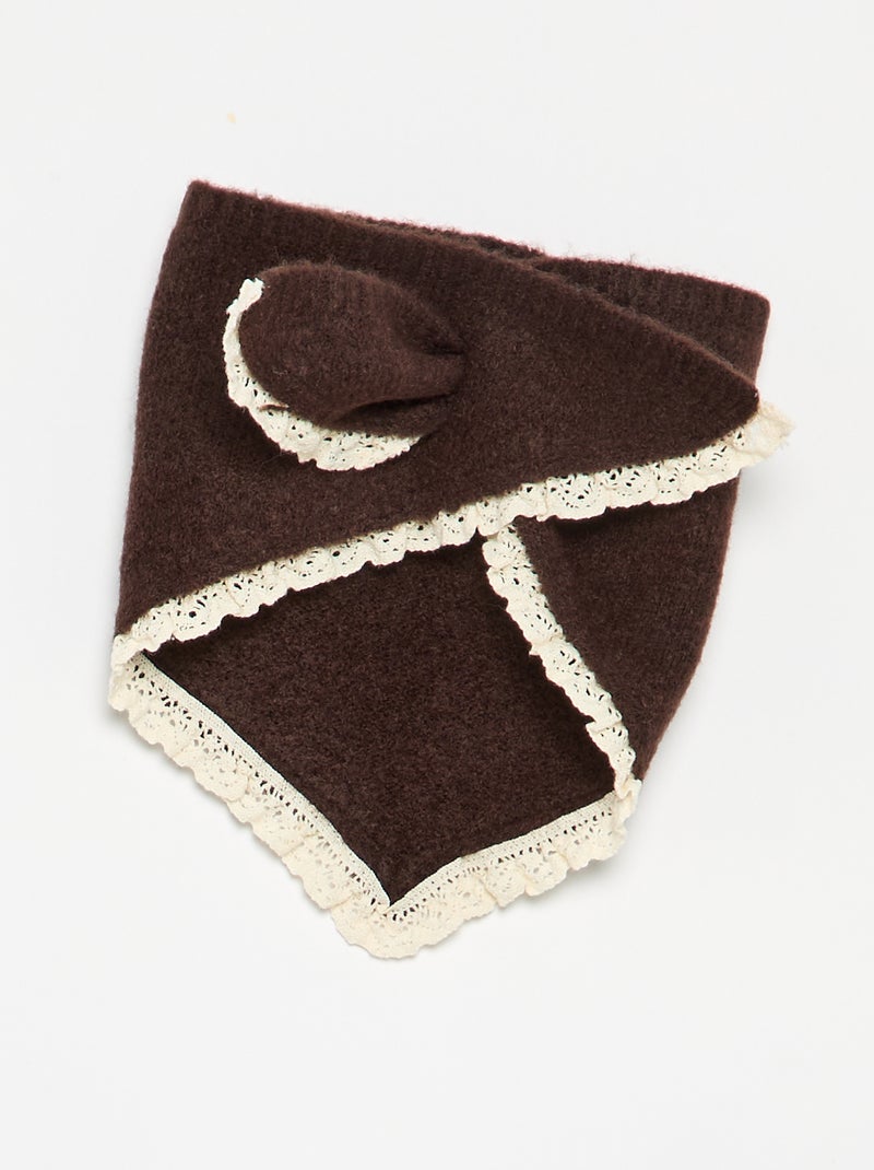 2-delige set voor babymeisjes - trui + sjaal met macramédetails Bruin - Kiabi